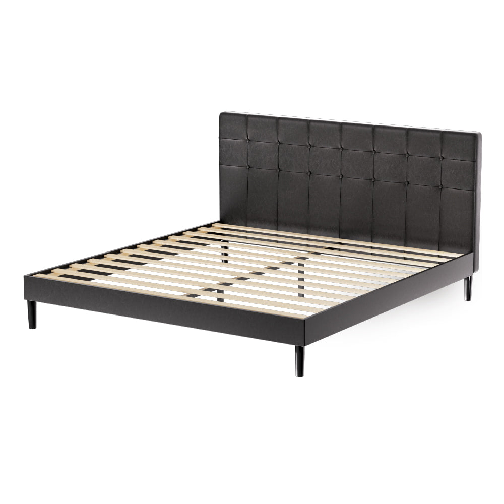 Artiss Bed Frame King Size LED Black RAVI-0