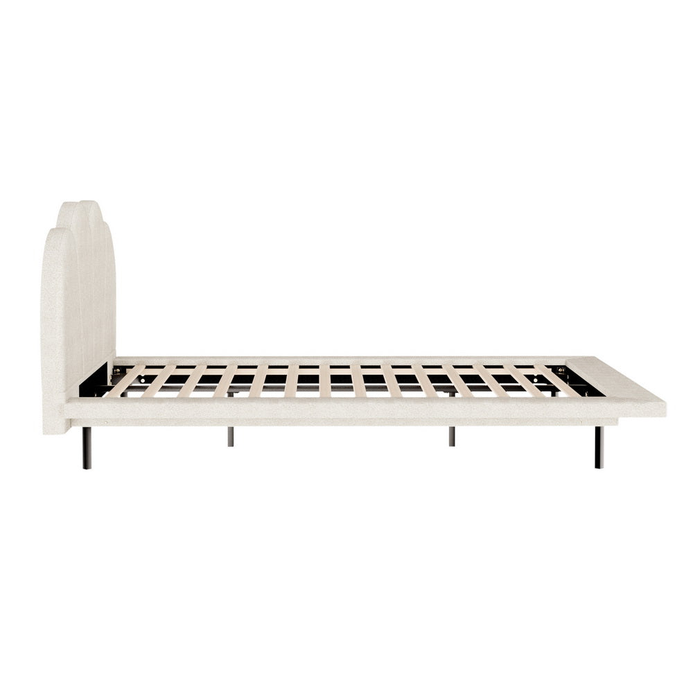 Artiss Bed Frame Queen Size Boucle Beige SASA-2