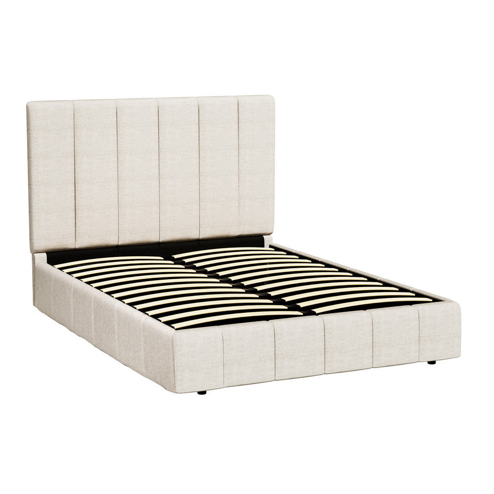 Artiss Bed Frame Double Size Beige TETTE-0