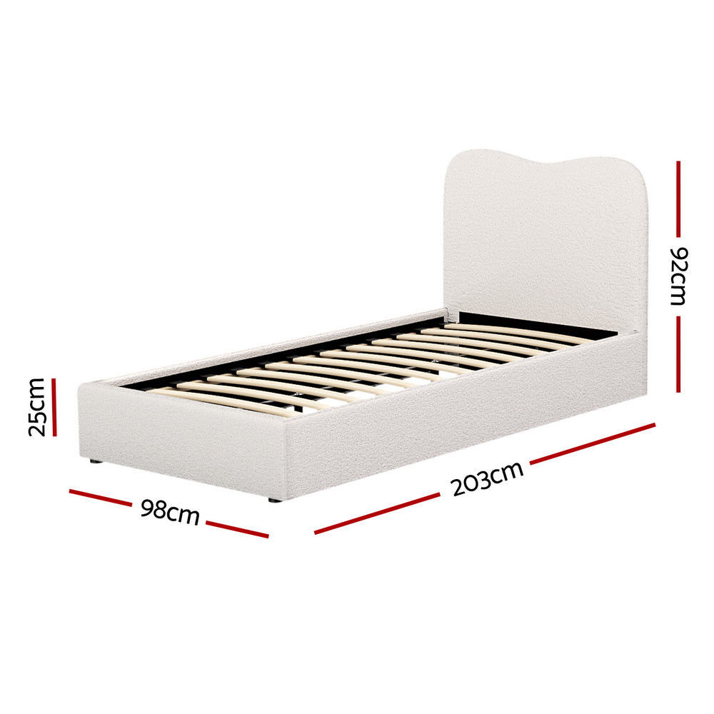 Artiss Bed Frame Single Size Boucle DARA-1