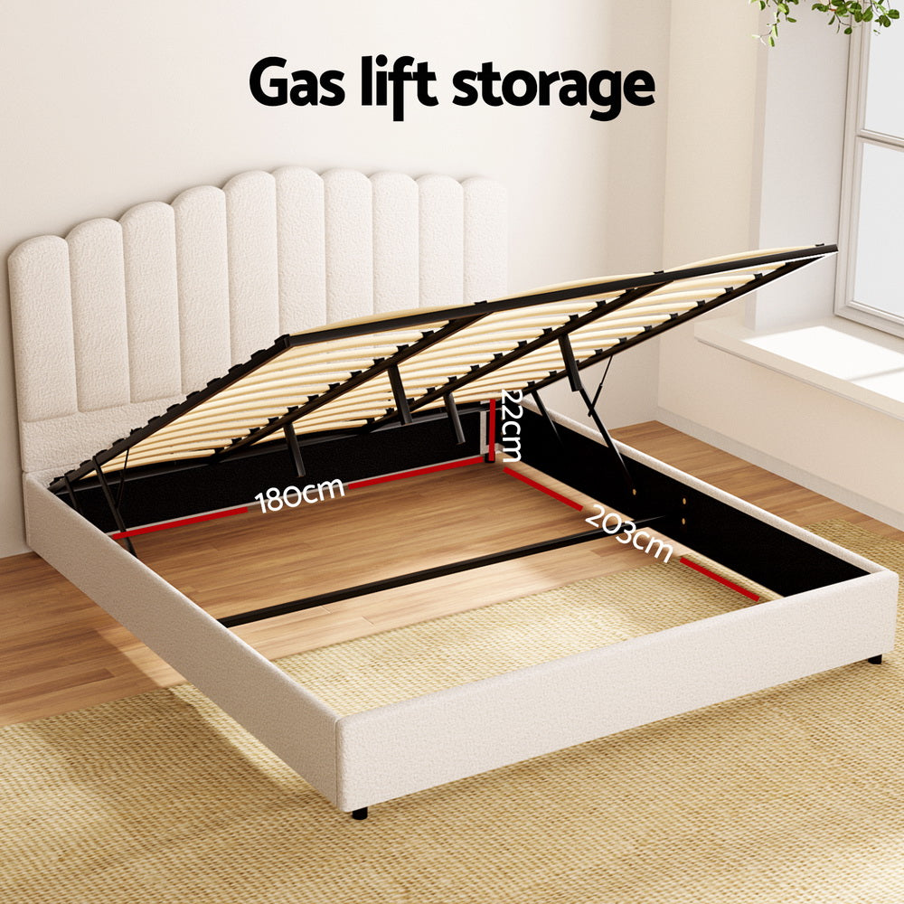 Artiss Bed Frame King Size Boucle FION-4