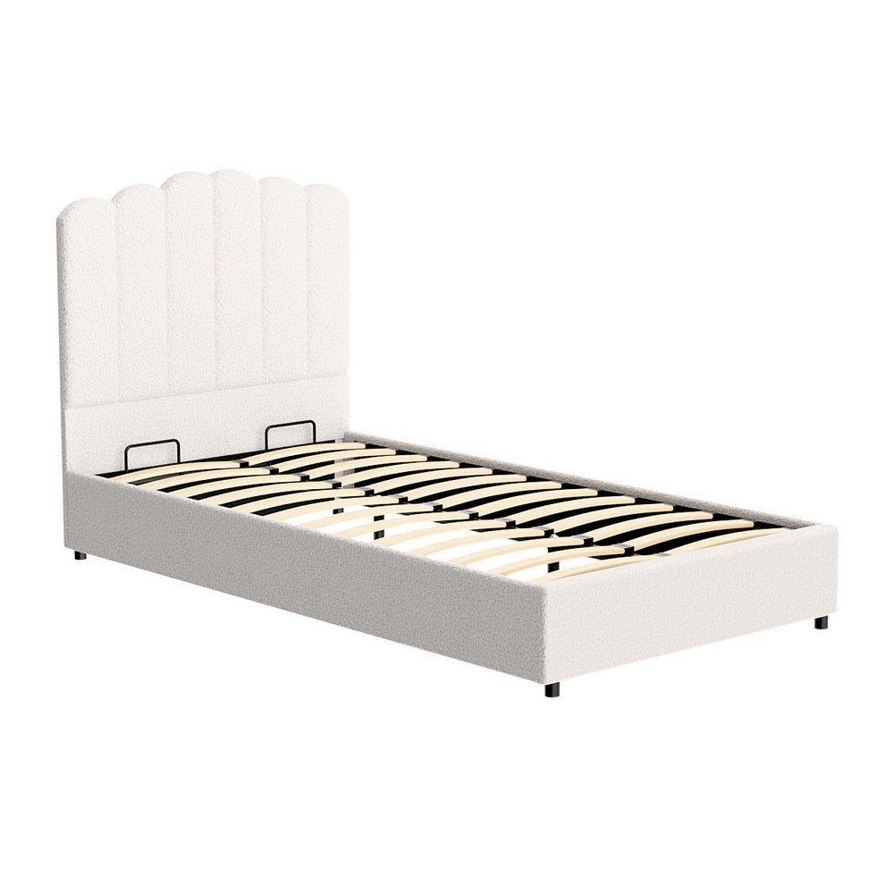 Artiss Bed Frame King Single Size Boucle FION-0