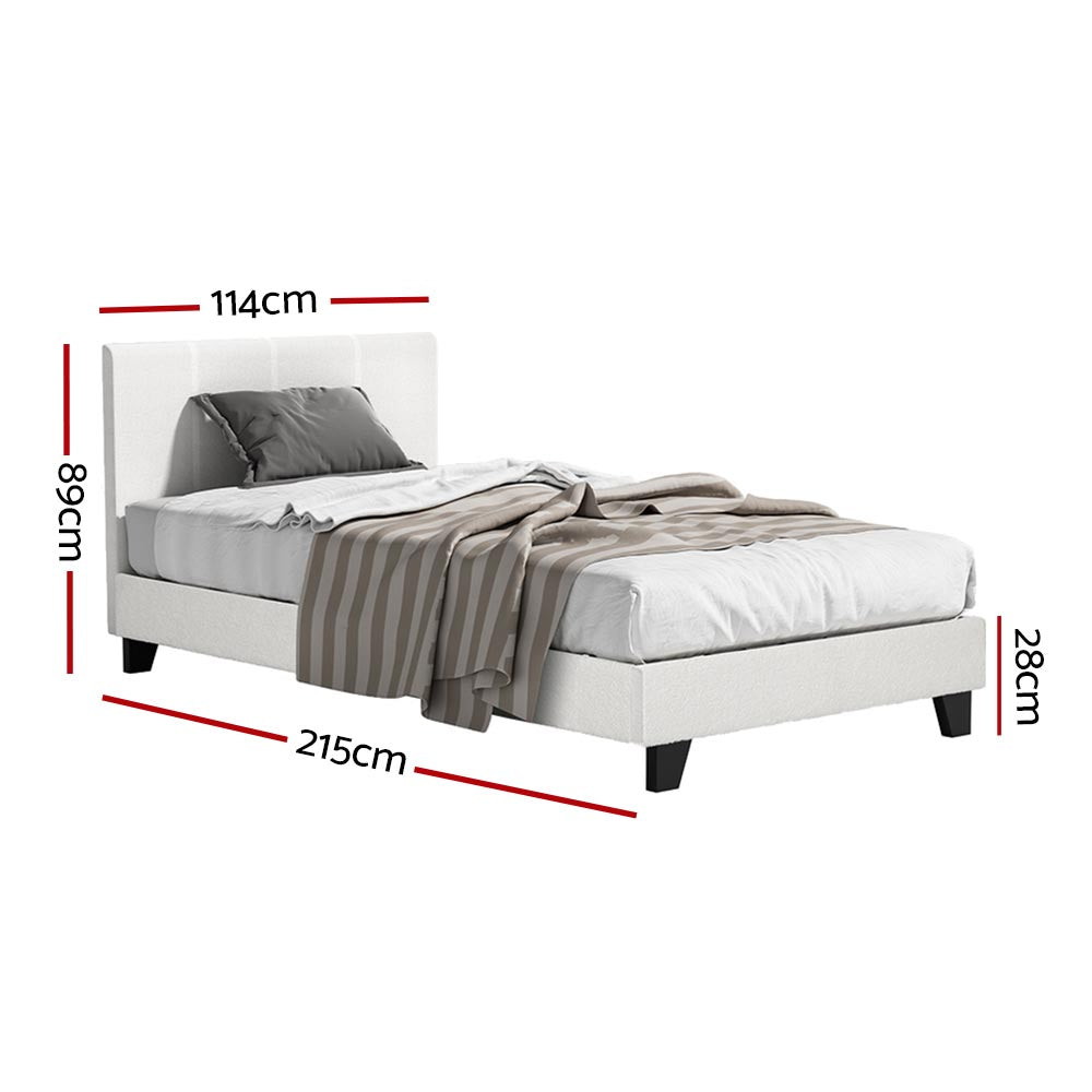 Artiss Bed Frame King Single Size Boucle NEO-1