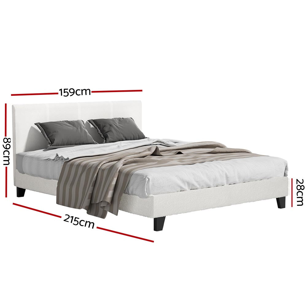 Artiss Bed Frame Queen Size Boucle NEO-1