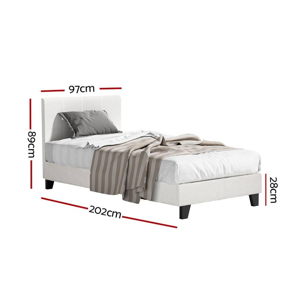 Artiss Bed Frame Single Size Boucle NEO-1