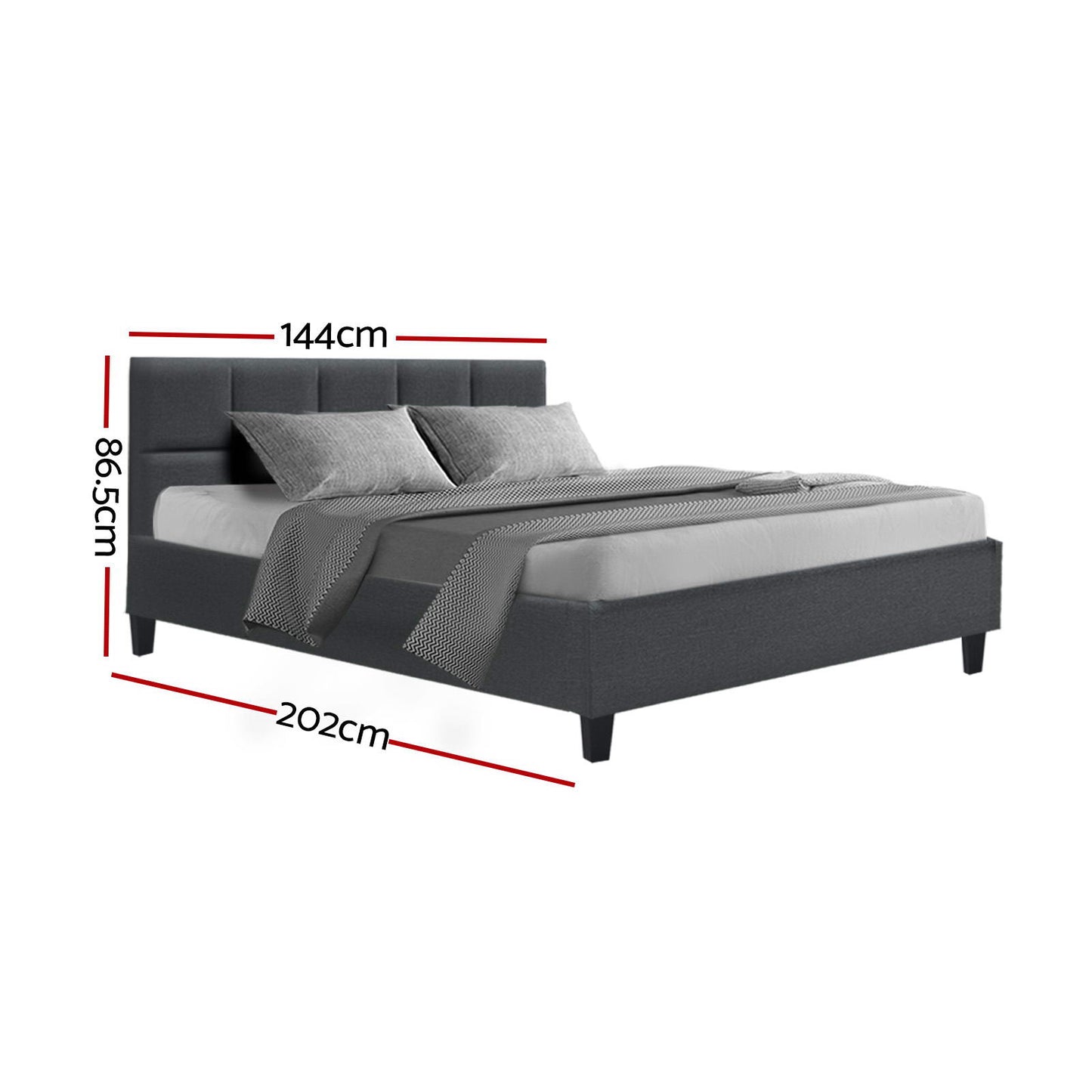 Artiss Bed Frame Double Size Charcoal TINO-2