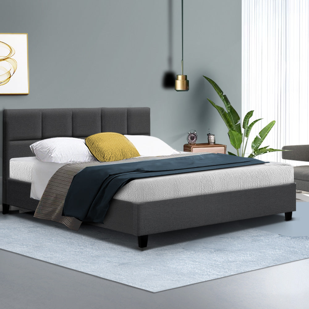 Artiss Bed Frame Queen Size Charcoal TINO-7