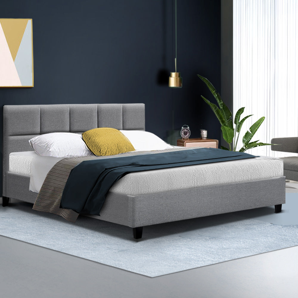 Artiss Bed Frame Queen Size Grey TINO-7