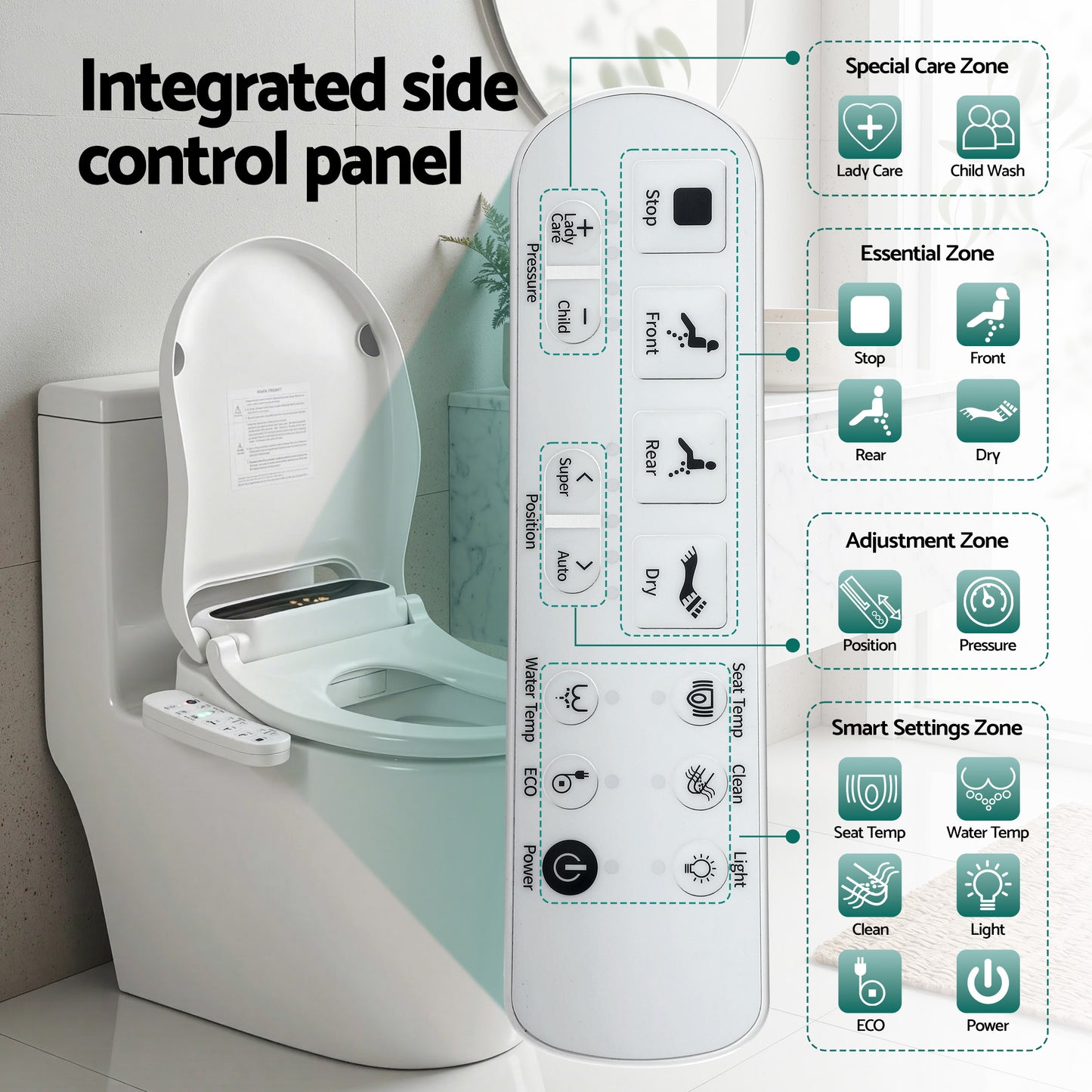 Cefito Smart Electric Bidet Toilet Seat LED Display Heated Dryer WaterMark