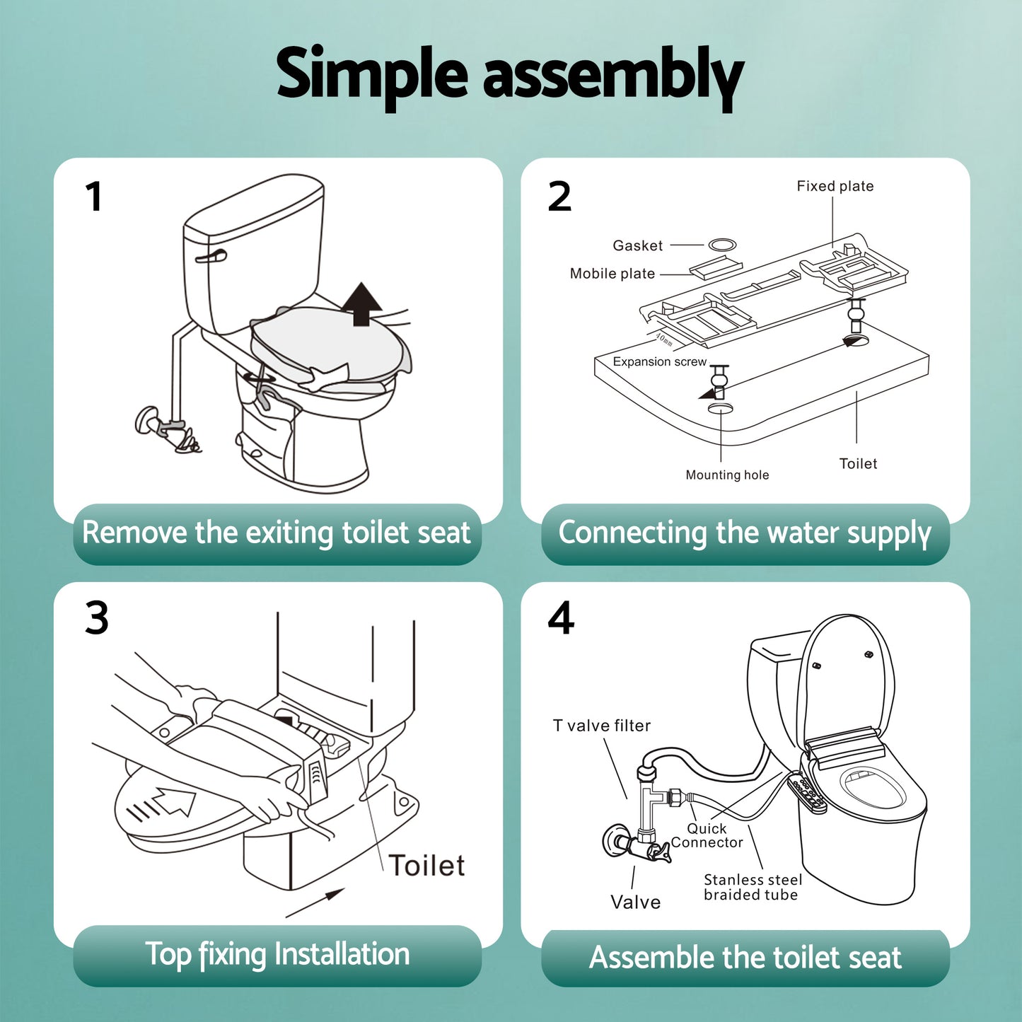 Cefito Smart Electric Bidet Toilet Seat LED Display Heated Dryer WaterMark