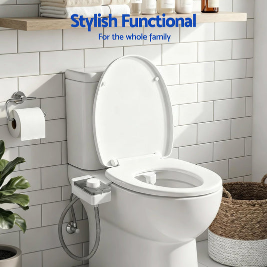 Cefito Non-Electric Ultra-Slim Bidet Attachment Detachable Bidet with Dual Nozzle Frontal & Rear Wash Adjustable Water Pressure Cold Water Toilet Bide