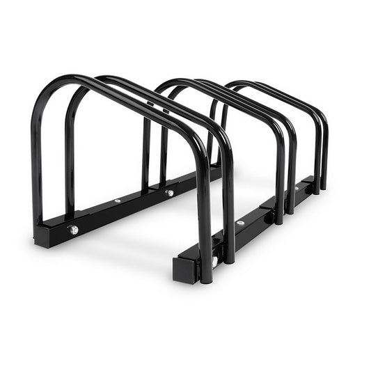 Weisshorn 3 Bike Stand Rack Bicycle Storage Floor Parking Holder Cycling Black-0