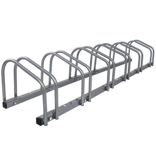 Weisshorn 6 Bike Stand Rack Bicycle Storage Floor Parking Holder Cycling Silver-0