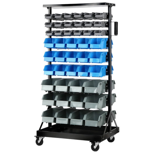 Giantz 90 Storage Bin Rack Stand Double-sided Wheels-0