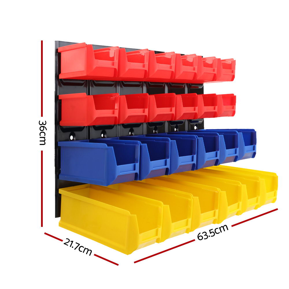 Giantz 24 Storage Bin Rack Wall Mounted-1