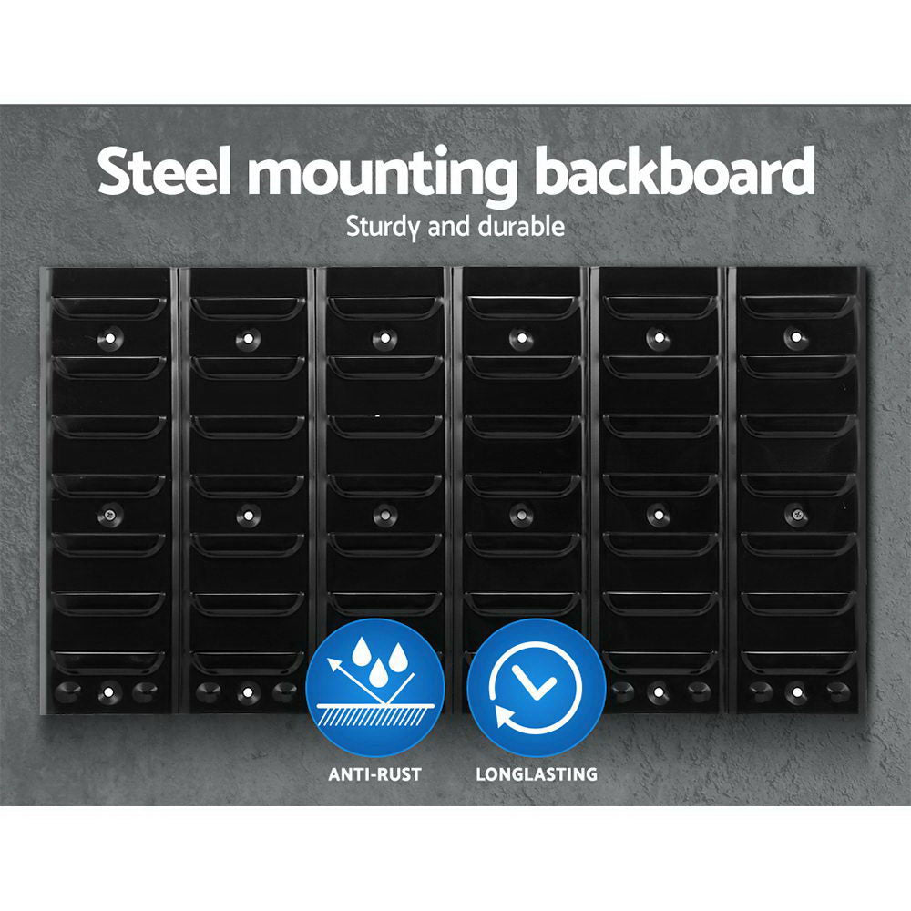 Giantz 24 Storage Bin Rack Wall Mounted-3