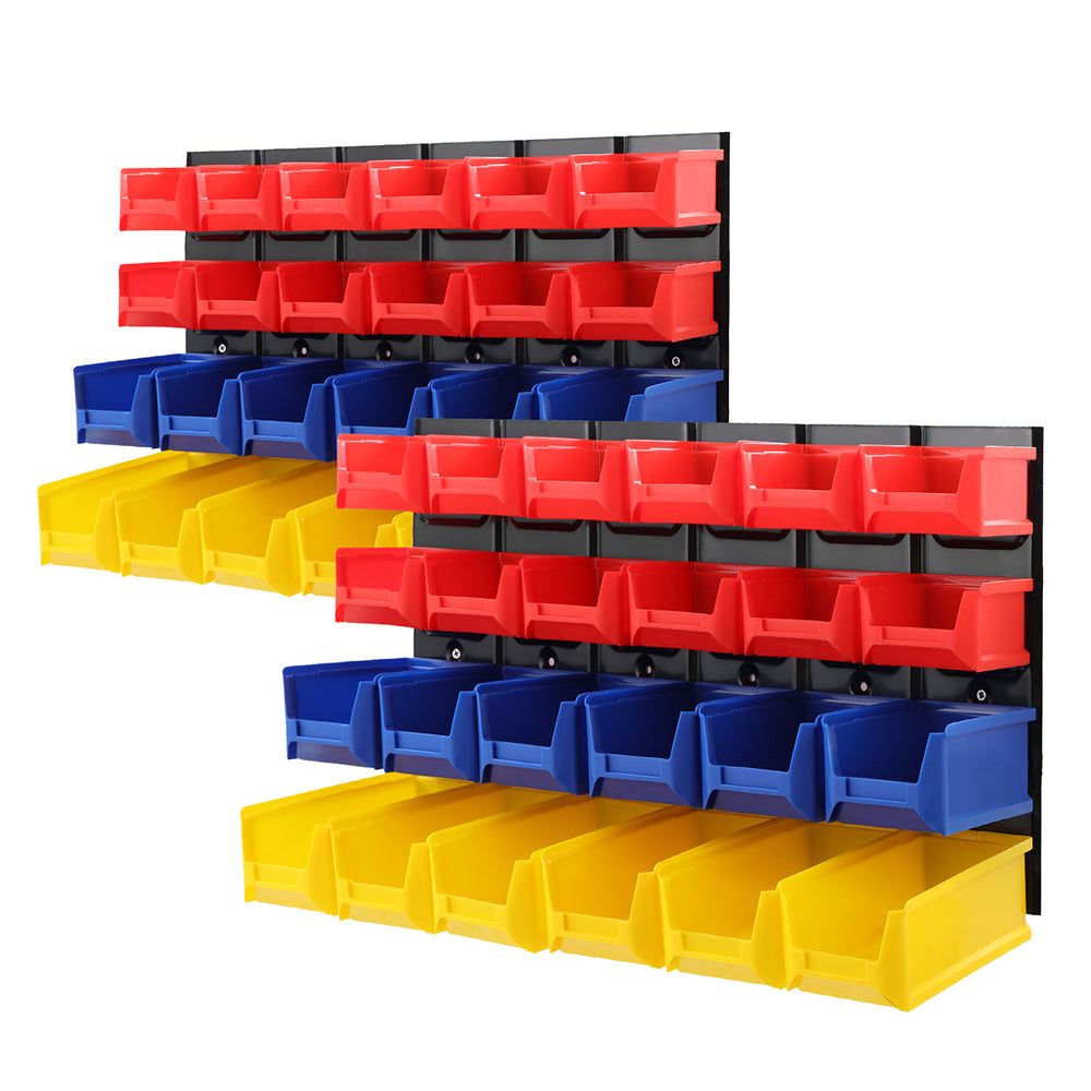 Giantz 48 Storage Bin Rack Wall Mounted Peg Board-0