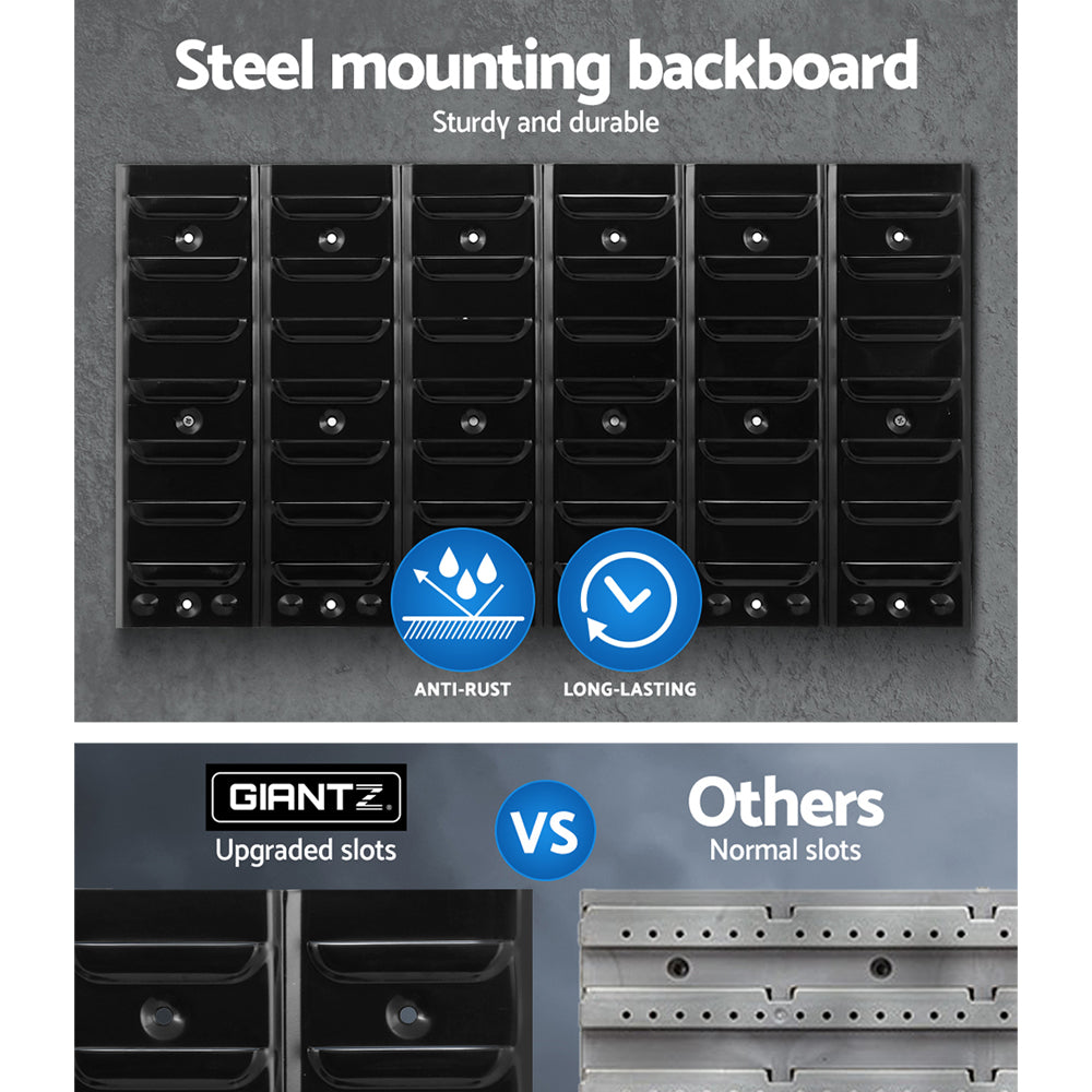 Giantz 48 Storage Bin Rack Wall Mounted Peg Board-5