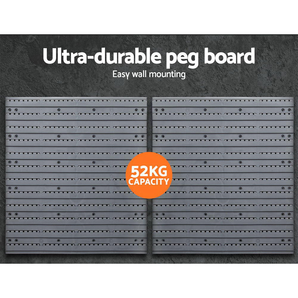 Giantz 44 Storage Bin Rack Wall Mounted Peg Board-3