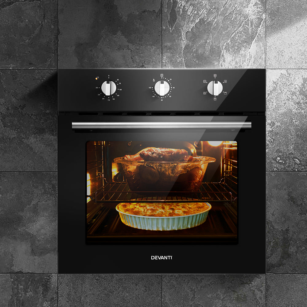 Devanti 60cm Electric Built In Wall Oven Stainless Steel-7