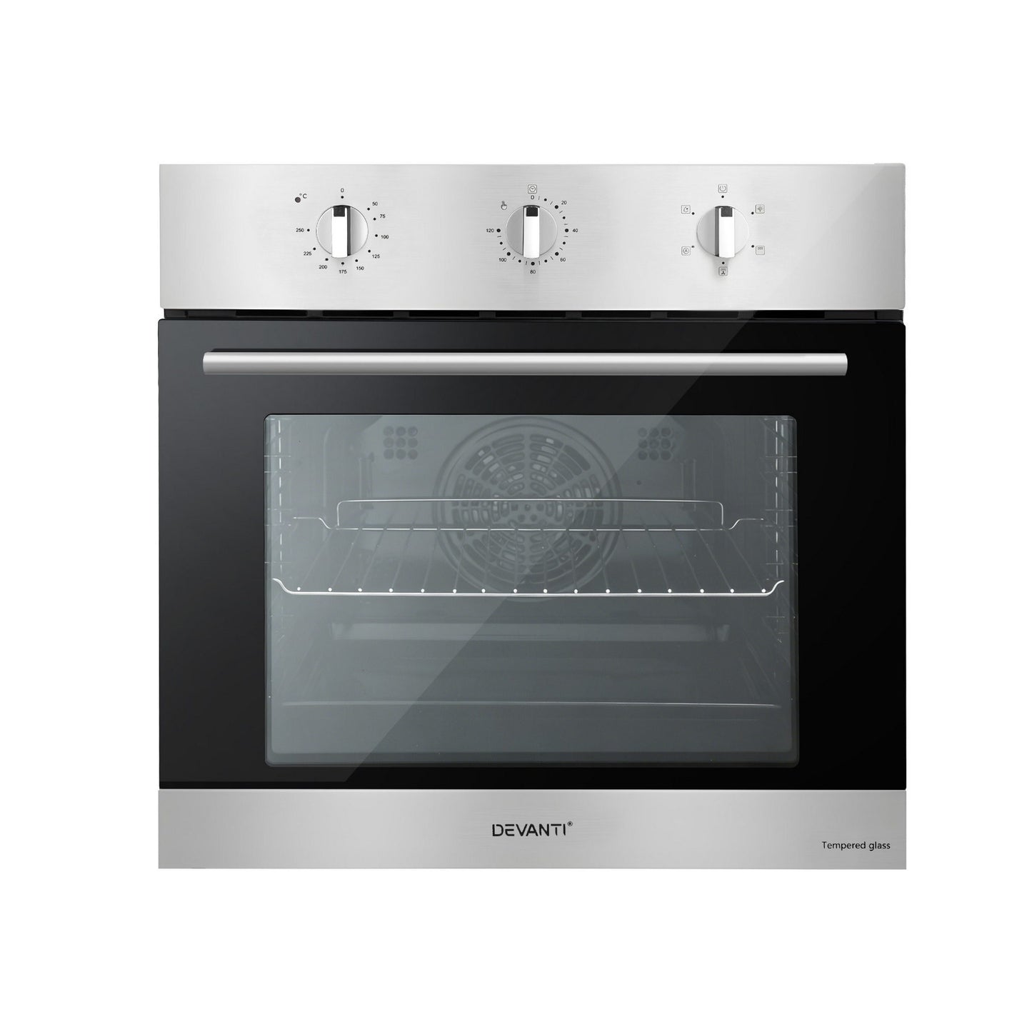 Devanti 60cm Electric Built In Wall Oven Stainless Steel 70L Silver