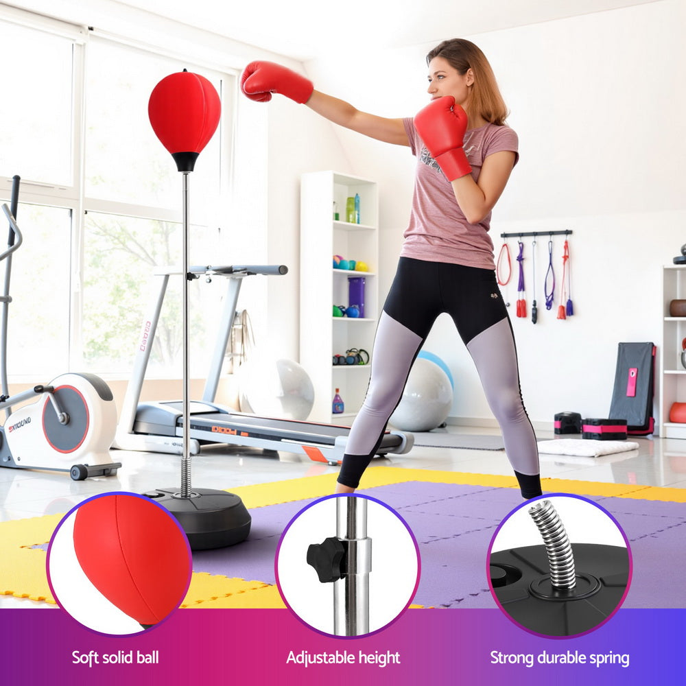 Everfit Adult Punching Bag Stand 150cm Adjustable Freestanding with Gloves and Pump-4