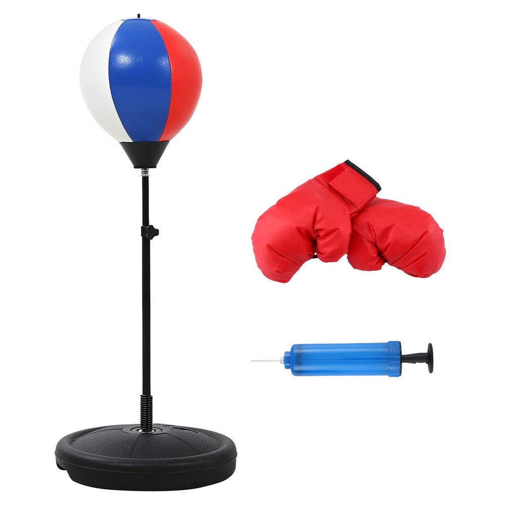 Everfit Kids Punching Bag Stand Set Adjustable 76-112cm with Gloves & Pump-0