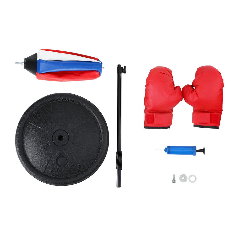 Everfit Kids Punching Bag Stand Set Adjustable 76-112cm with Gloves & Pump-2