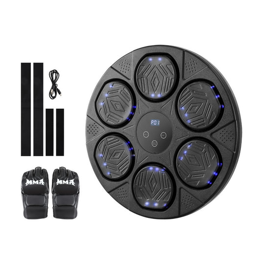 Everfit Music Boxing Machine Bluetooth Wall-Mounted Punch Target with LED Display & Gloves-0