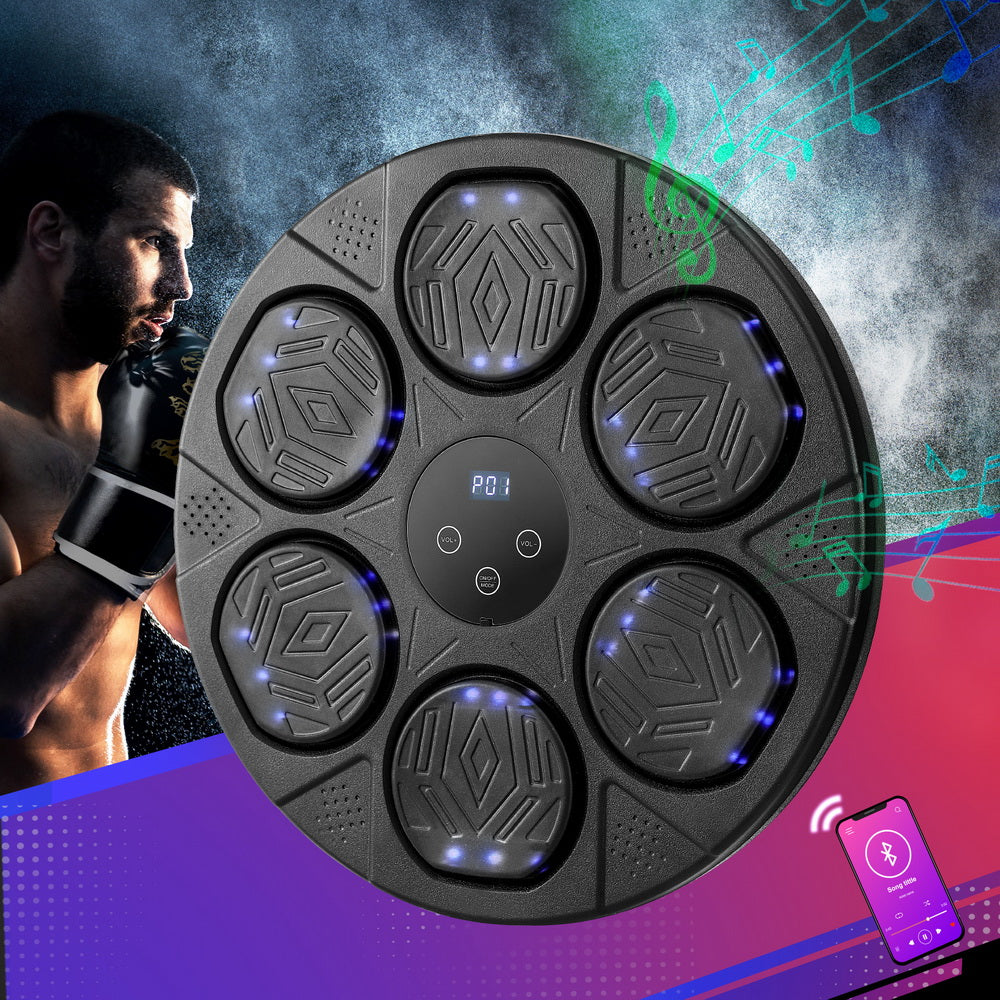 Everfit Music Boxing Machine Bluetooth Wall-Mounted Punch Target with LED Display & Gloves-6