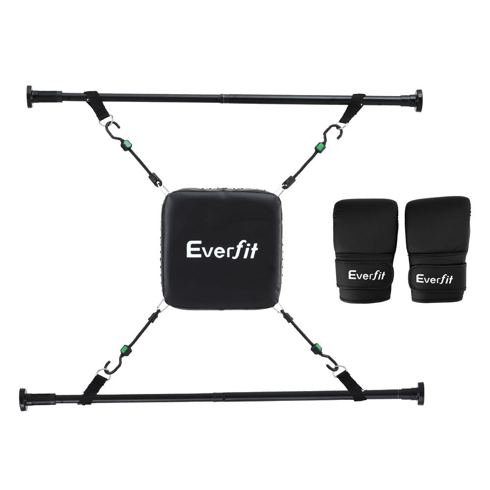 Everfit Doorway Punching Bag Adjustable Apartment Friendly with Boxing Gloves Black-0
