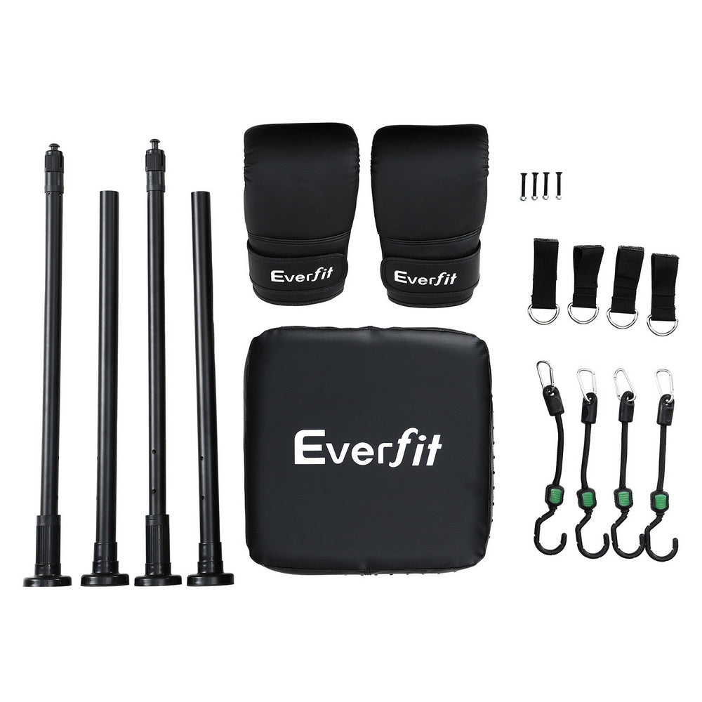 Everfit Doorway Punching Bag Adjustable Apartment Friendly with Boxing Gloves Black-2