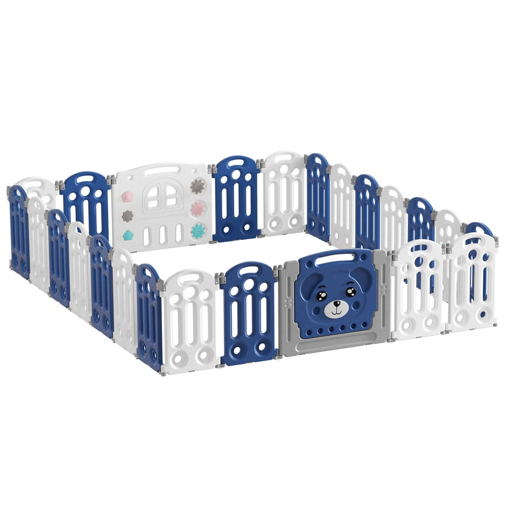 Keezi Kids Baby Playpen 24 Panels Safety Gate Toddler Fence Barrier Play Game-0