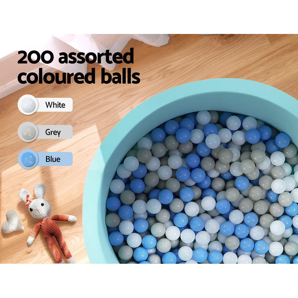 Keezi Kids Ball Pit 90x30cm Ocean Foam Play Pool Barrier Toys Children Blue-5