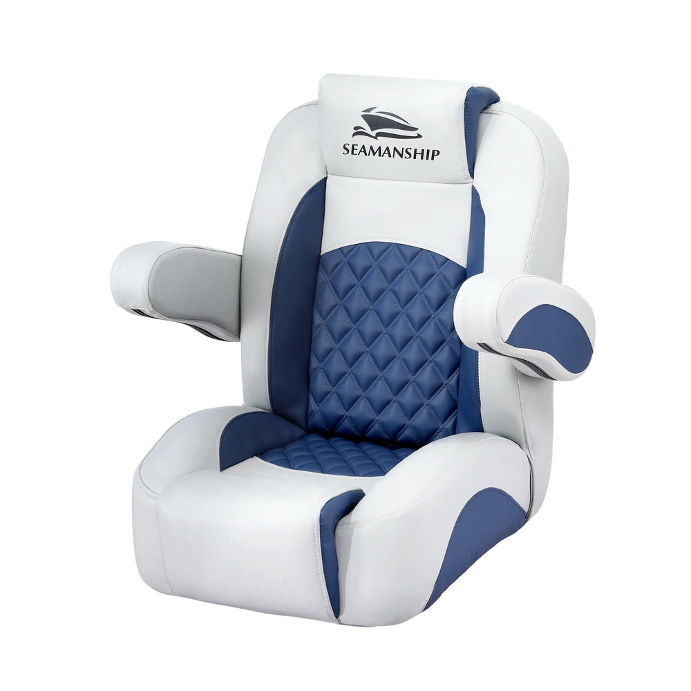 Seamanship Reclining Captain Boat Seat 90°-155° Recline, 19cm Thick Cushion-0