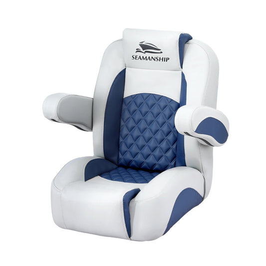 Seamanship Reclining Captain Boat Seat 90°-155° Recline, 19cm Thick Cushion-0