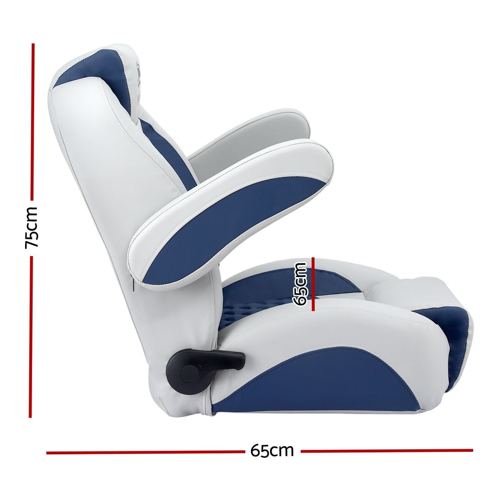 Seamanship Reclining Captain Boat Seat 90°-155° Recline, 19cm Thick Cushion-1