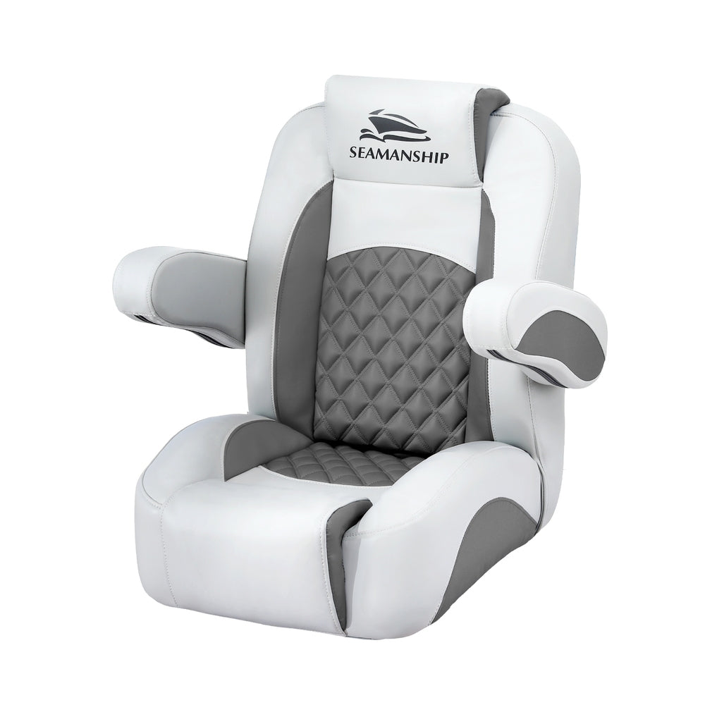 Seamanship Reclining Captain Boat Seat 90°-155° Recline, 19cm Thick Cushion-0