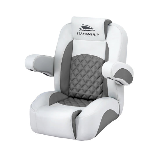 Seamanship Reclining Captain Boat Seat 90°-155° Recline, 19cm Thick Cushion-0