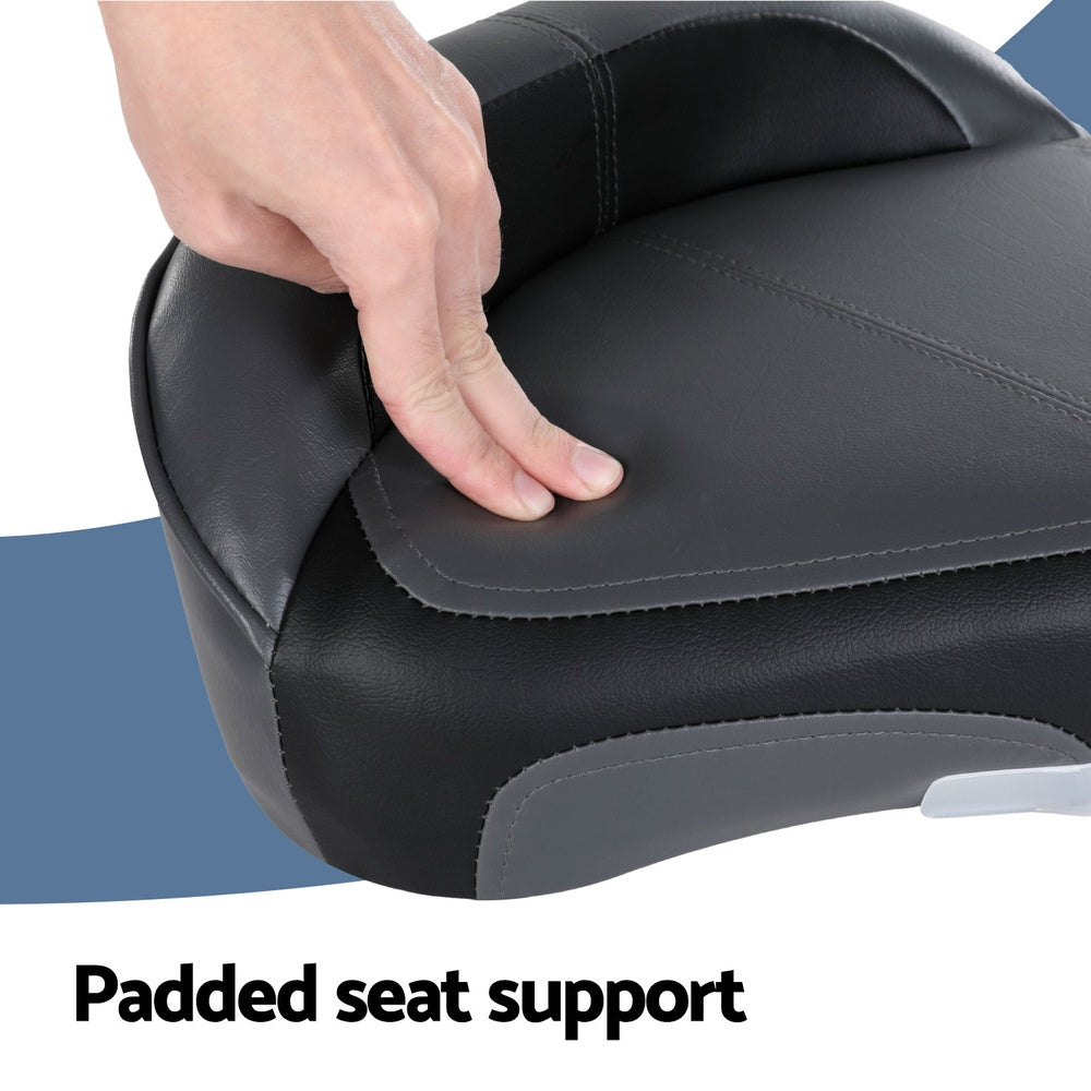 Seamanship Stand Up Lean Boat Seats Casting Fishing Seat Swivel 8cm Padding Grey-5