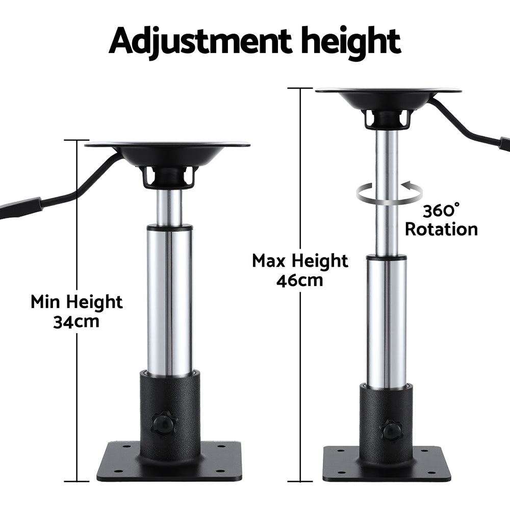 Seamanship Boat Seat Pedestal 34-46cm Adjustable Gas Lift 360 Degrees Swivel-5