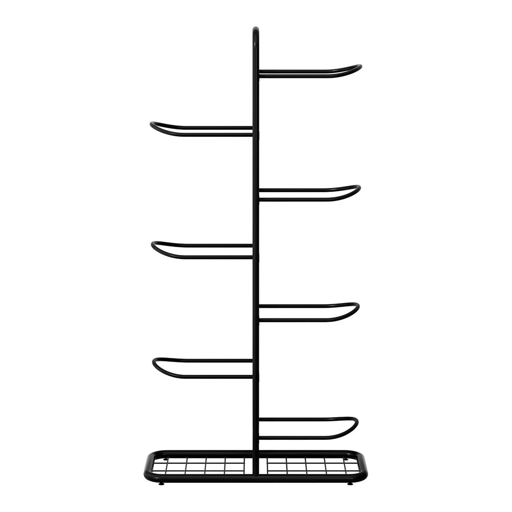 Everfit Ball Storage Rack Sports Equipment Organizer 7-Tier Holder for Garage Gym Black-2