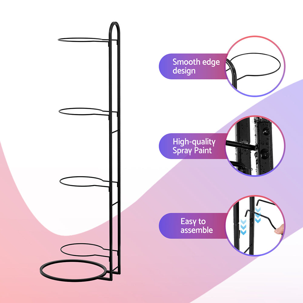 Everfit Ball Storage Rack Sports Equipment Organizer 4-Tier Holder for Garage Gym Black-5