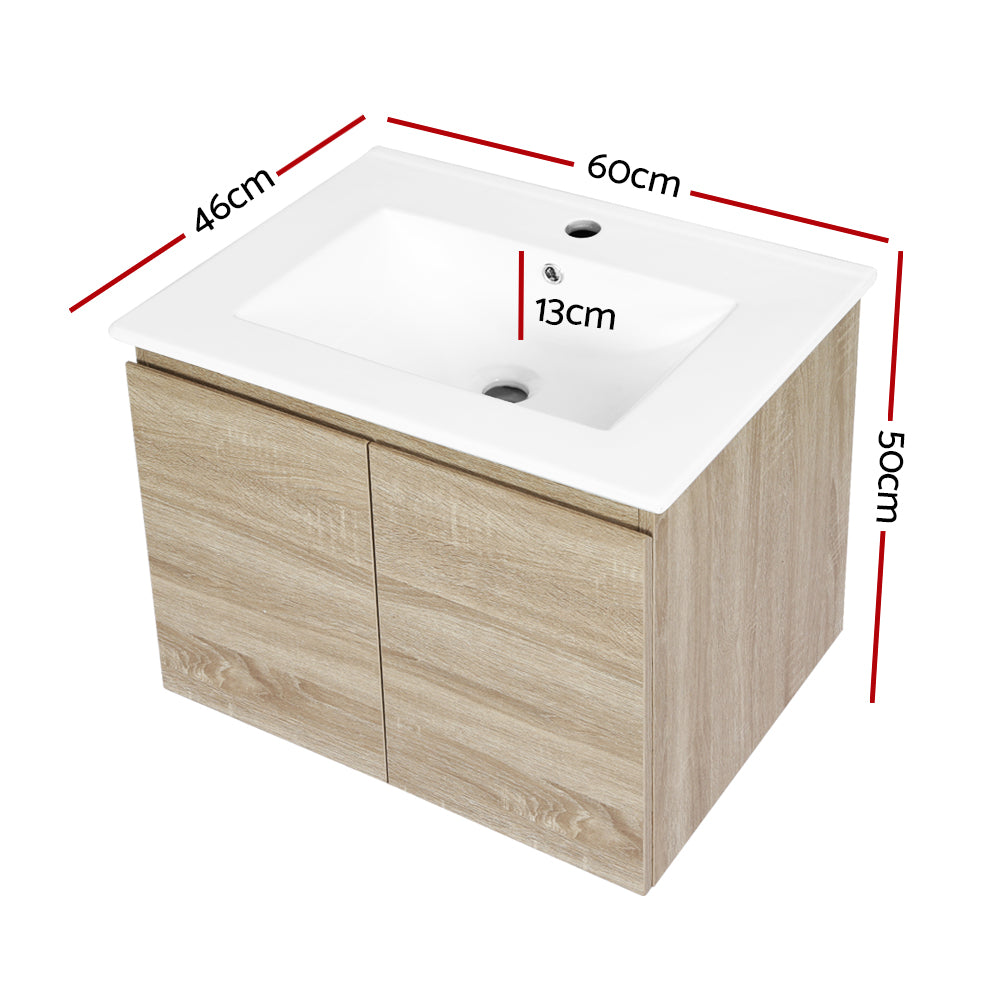 Cefito Vanity Unit 600mm with Basin Oak-1