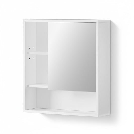 Cefito Bathroom Mirror Cabinet Mirrored Medicine Adjustable Shelf Wall Mounted 560mm White-0