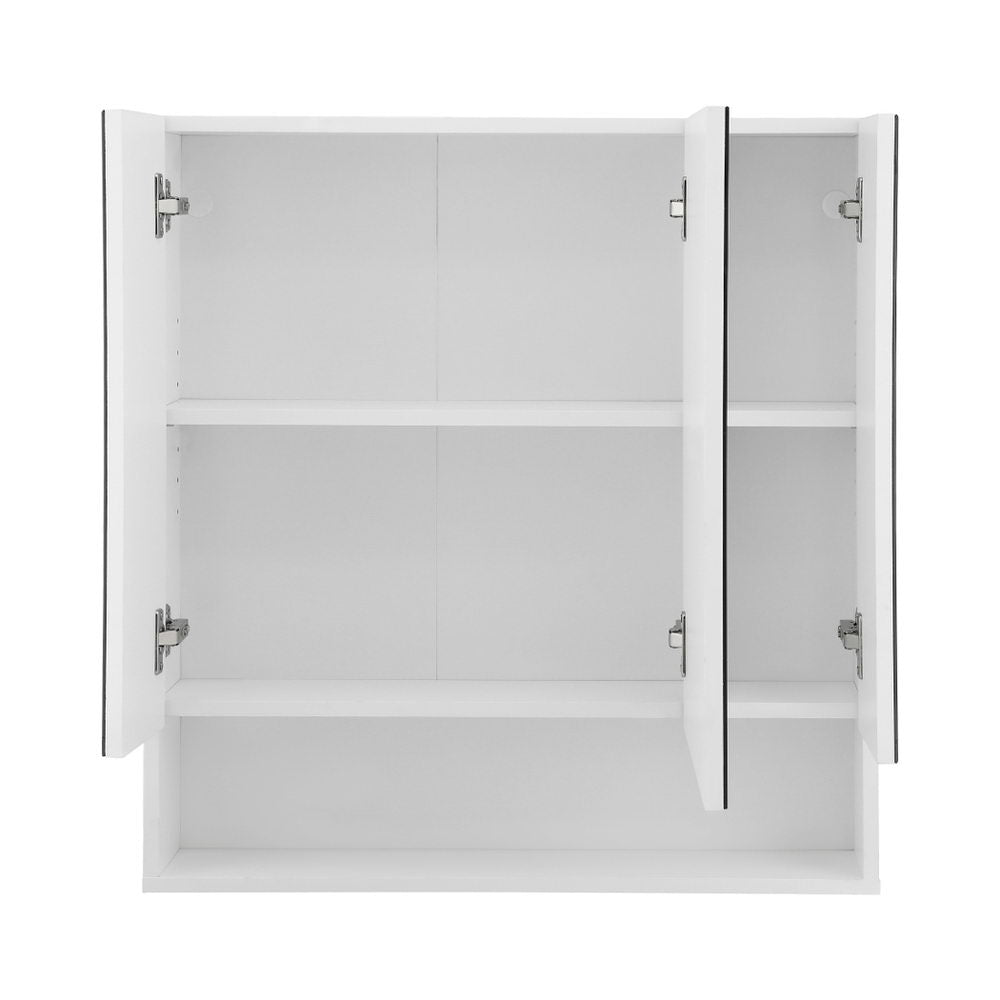 Cefito Bathroom Mirror Cabinet Medicine Adjustable Shelves Wall Hung 700x750mm White-2