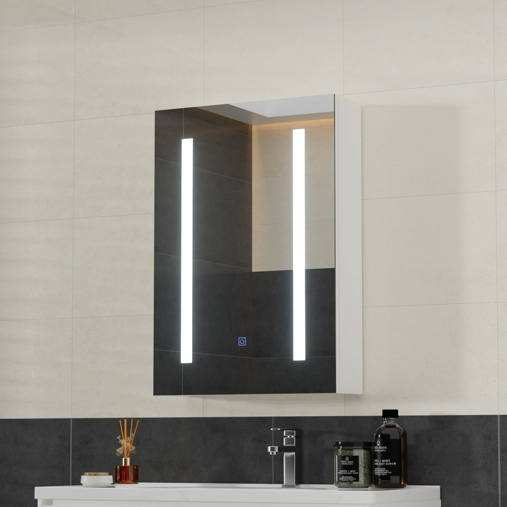 Bathroom Mirror Cabinet LED 500x720mm Medicine Wall Storage-6