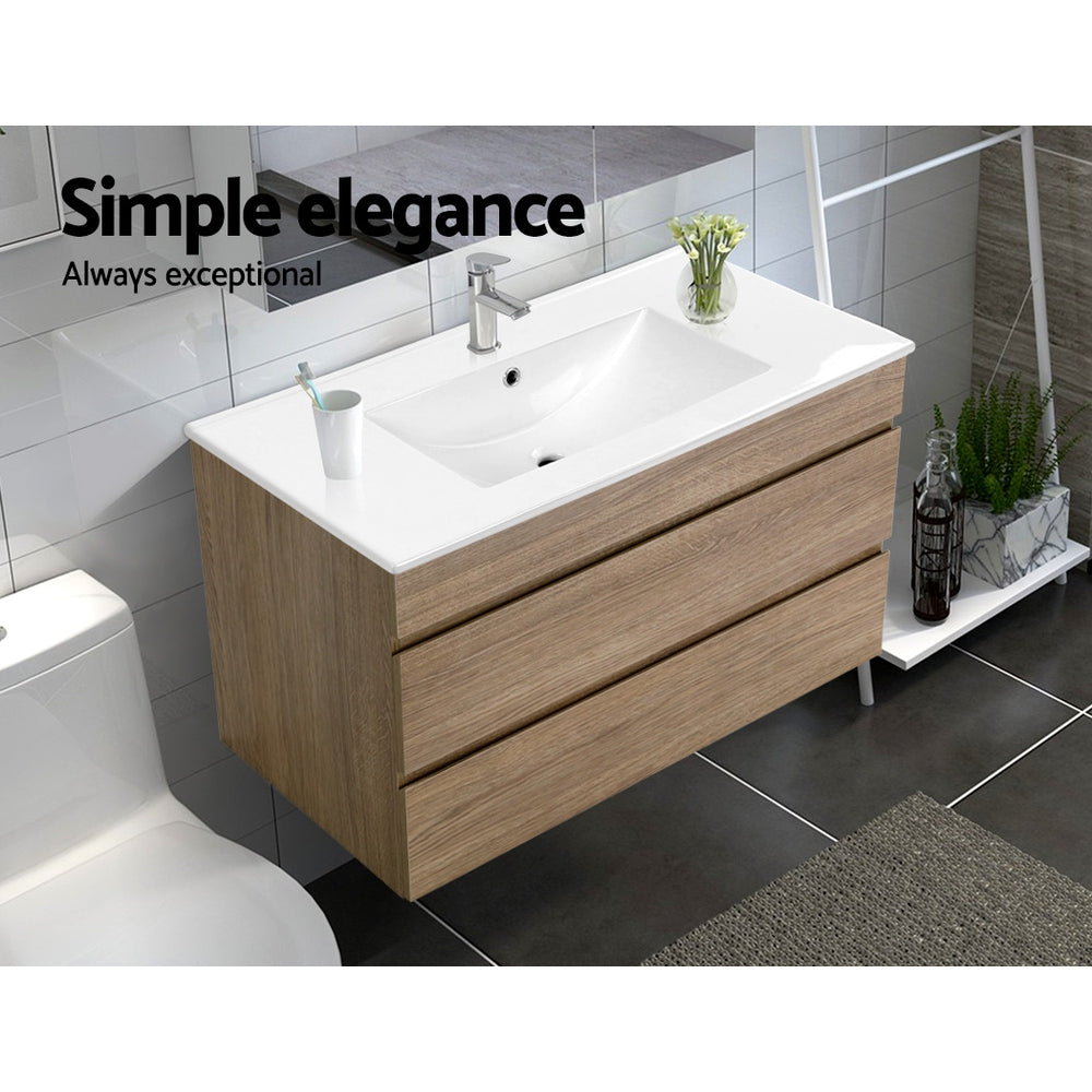 Cefito Vanity Unit 915mm with Basin Oak-3