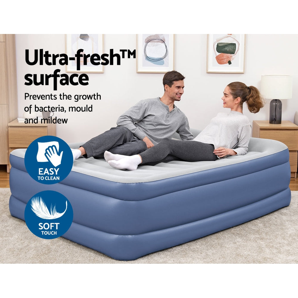 Bestway Air Mattress Queen Inflatable Bed 61cm Airbed Blue-6