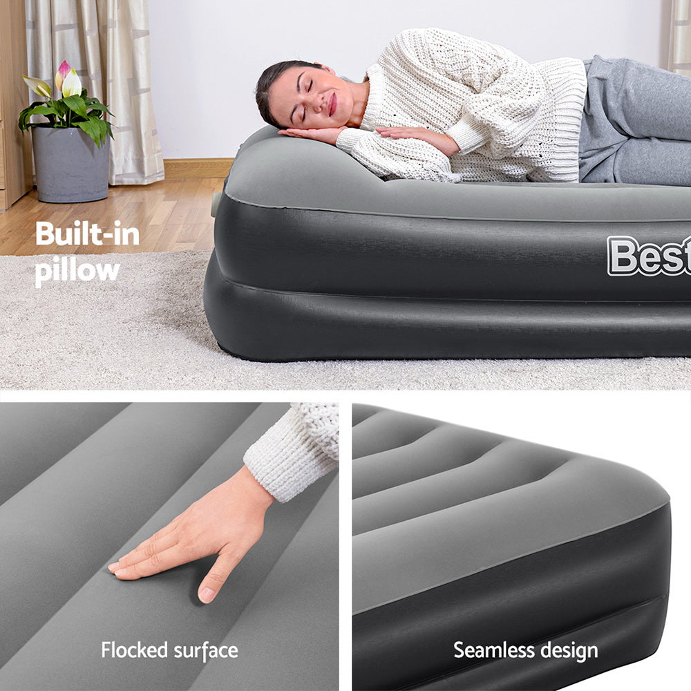 Bestway Air Mattress Single Inflatable Bed 46cm Airbed Black-4